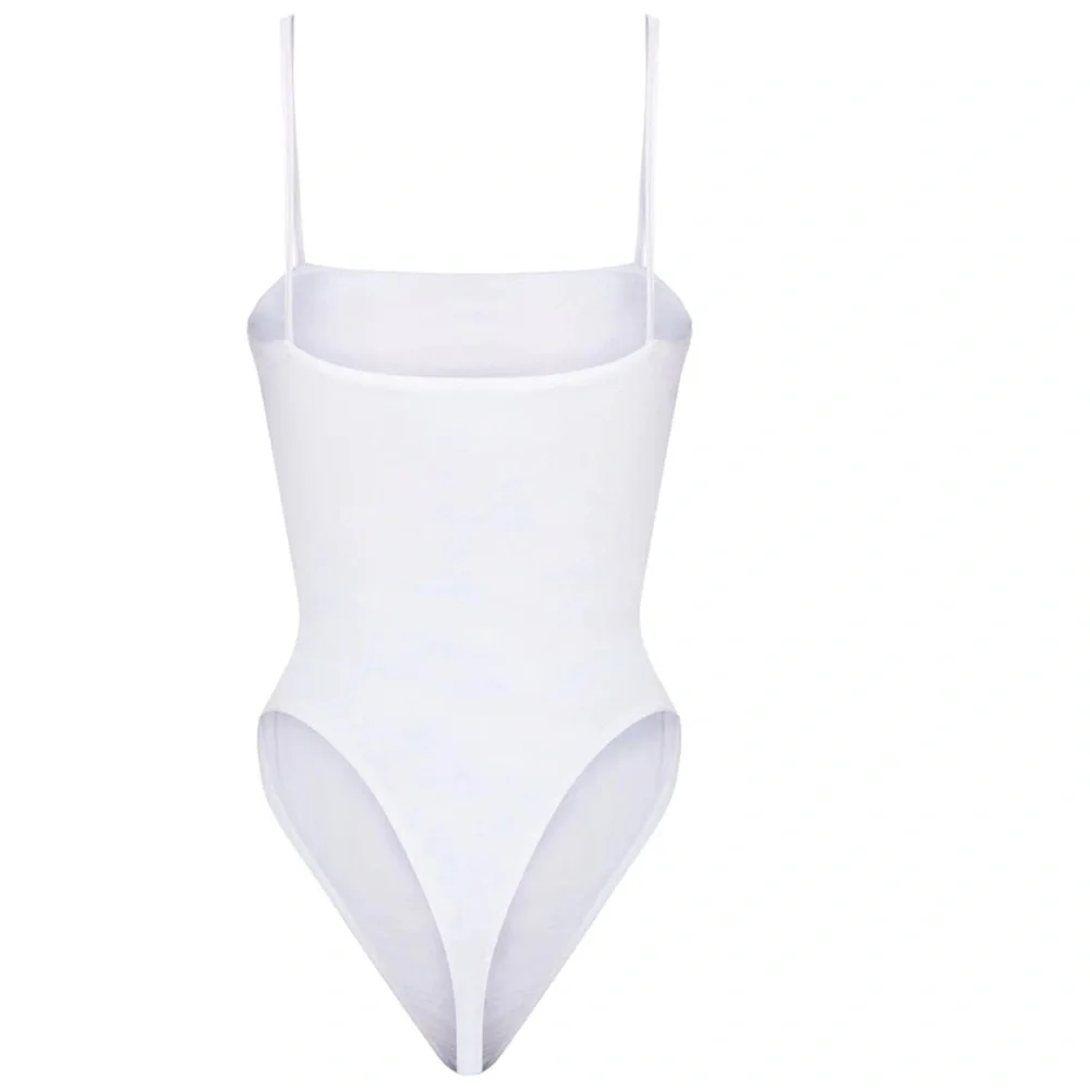 pretty little thing white Mesh Ruched Detail Thong bodysuit size 6